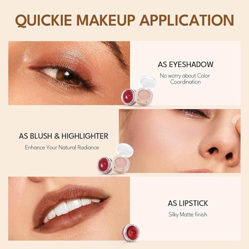 imakeupnow Cream Blush For Cheeks and Eye, Shimmer Eye Shadow Palette Pigmented - Picture 2 of 4